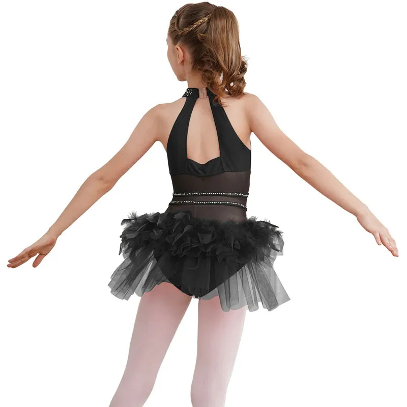 DHgate.com:2024 Kids Tulle Feather Ballet Dance Tutu Leotard