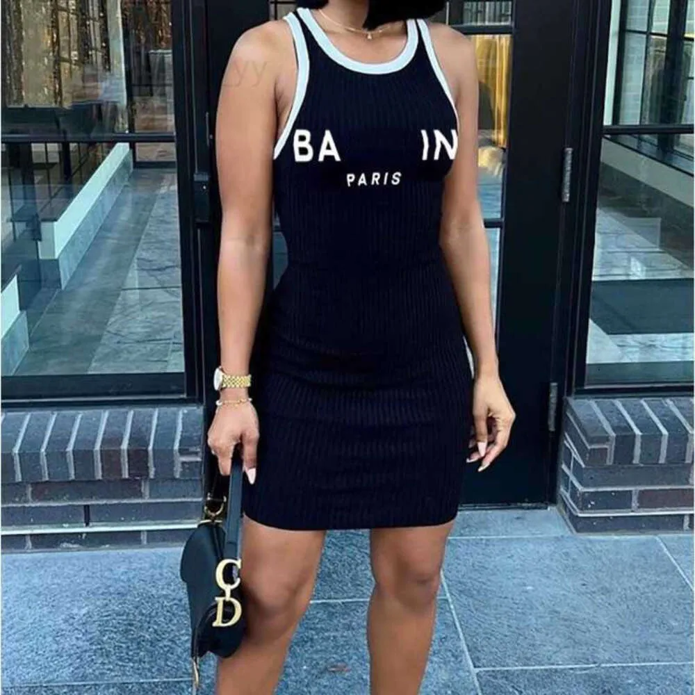 Basic Casual Dresses Summer Luxury Brand Designer Jurk Mode Letter Gedrukt voor vrouw Slim Dry Mini Rok American Dames Clothing Plus Size 3XL 4XL