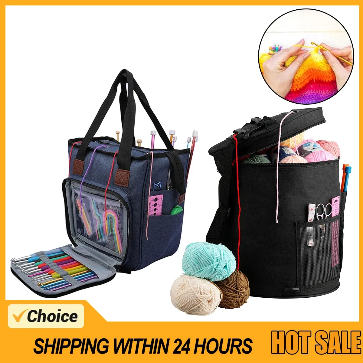 Wholesale Knitting Tool Storage Bag Portable Yarn Organizer For Crochet Sewing Embroidery More Durable Canvas With Multiple Pockets From Homepro18 19.12 DHgate.Com
