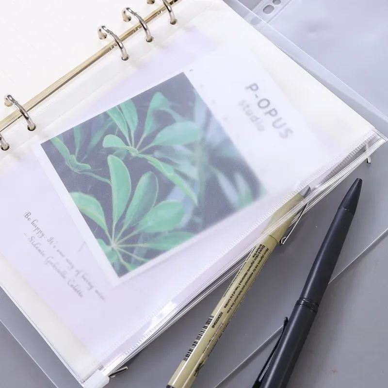 2 Pieces A5 Ring Binder Cover, Refillable Paper PVC Binder, Loose Leaf Personal Planner Binder, 6 Holes, Waterproof, Transparent, With Snap Button, For Diary, Office, Home, School - View #13
