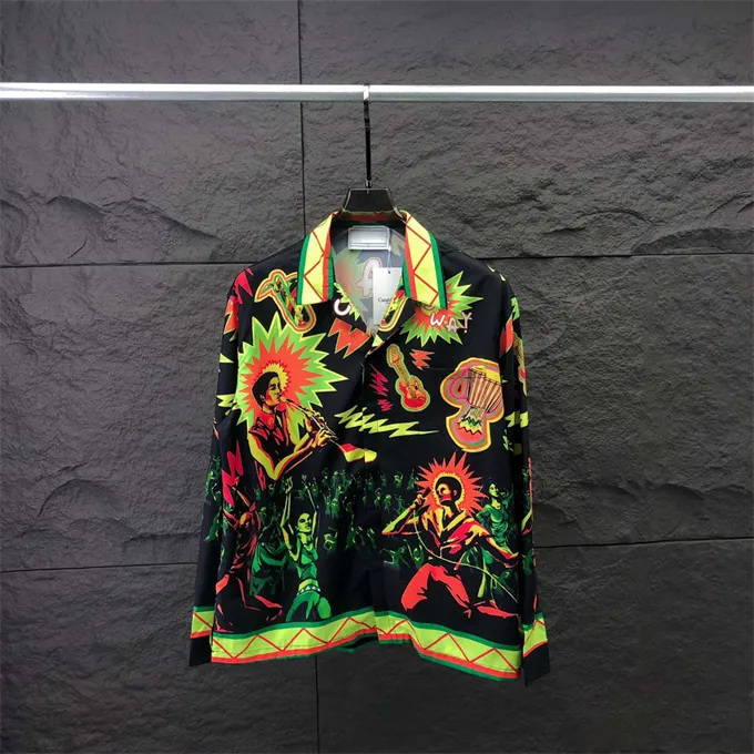 2mens designer skjortor casablanc hawaii skjortor klänning skjorta tryckmönster camicia unisex knapp upp hemdm-3xlqw6