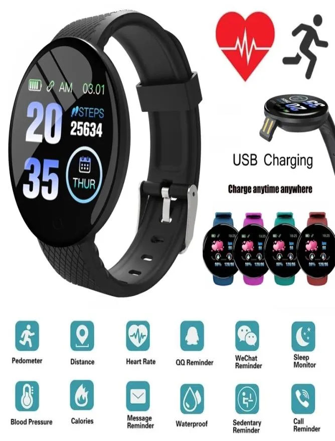 Sport Fitness Smart Watch with Call Vibration Rappel Message Poussez la surveillance de la pression artérielle de fréquence artérielle Wristwatch D183046229