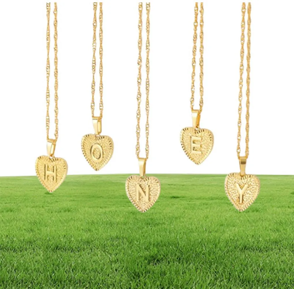 Fashion Gold Plated Heart Alphabet Initial Necklace For Women Letter Necklace Jewelry51228168712991