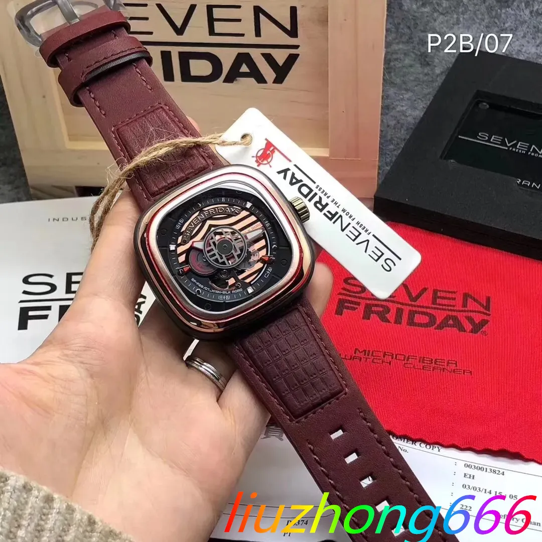 Hot Sell 2024 Новейшая мода Seven Fiday Watch Brand Brand Wuman Watch P2B/07 Men Auto Mechanical Watch