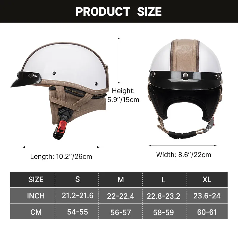Motorcycle Half Helmet ABS Vintage 1/2 Half Face... From Ddmyapr, $137.18 |  DHgate.Com