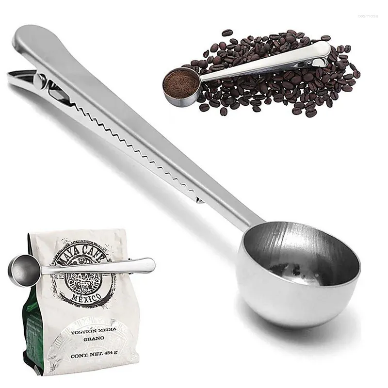 Coffee Scoops 304 Stainless Steel Ground Measuring Spoon/Scoop With Bag Clip
