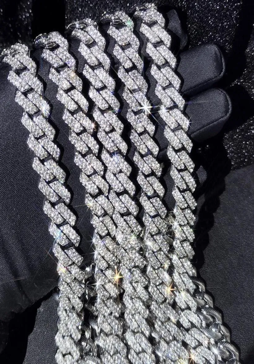 15mm Micro Pave Prong Cuban Chain Halsketten Mode HipHop Vollversender Strass Schmuck für Männer Frauen4081940