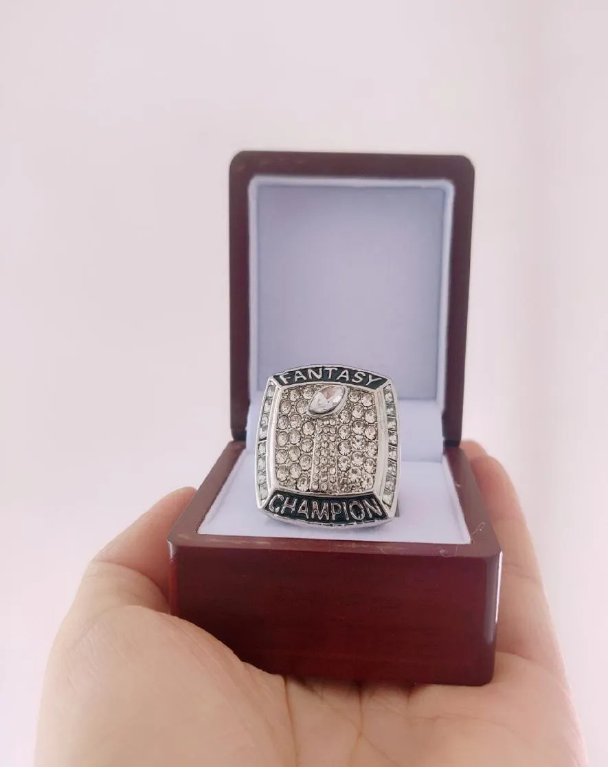2017 Fantasy League Football FFL Championship Ring With Wooden Display Box Souvenir Fan Men Gift Whole9141628
