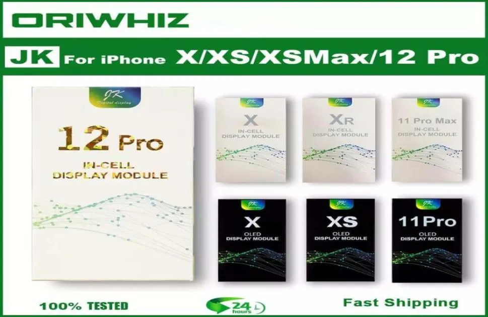 Ekran JK Incell dla iPhone'a X XR XS MAX 11 12 12 Pro LCD Wyświetlacz ekran dotykowy Digitizer No Dead Pixel Wymienne części 7341723