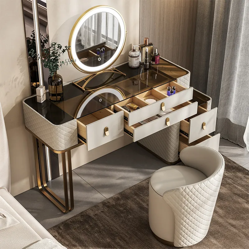 white christmas dresses CASPIAN Furniture Engineered Wooden Dressing Table with Long Mirror main image 0