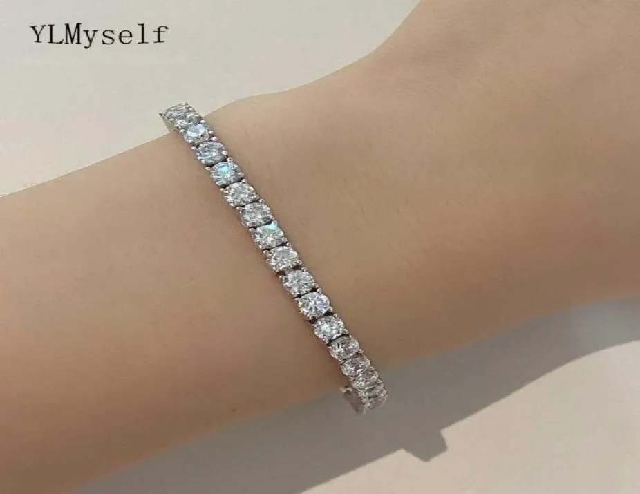 2 mm5 mm kubieke zirkonia van 789 inch tennis armband koper sieraden whitegold vergulde bangle H09037320979