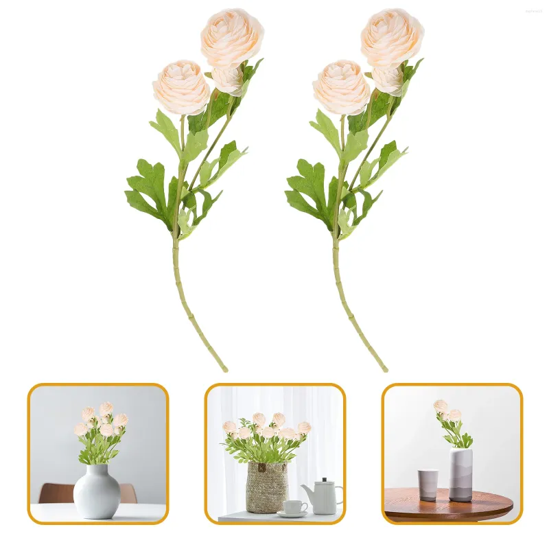 Decorative Flowers 2 Pcs Home Decor Dining Table Centerpiece Simulation Artificial Centerpieces Tables