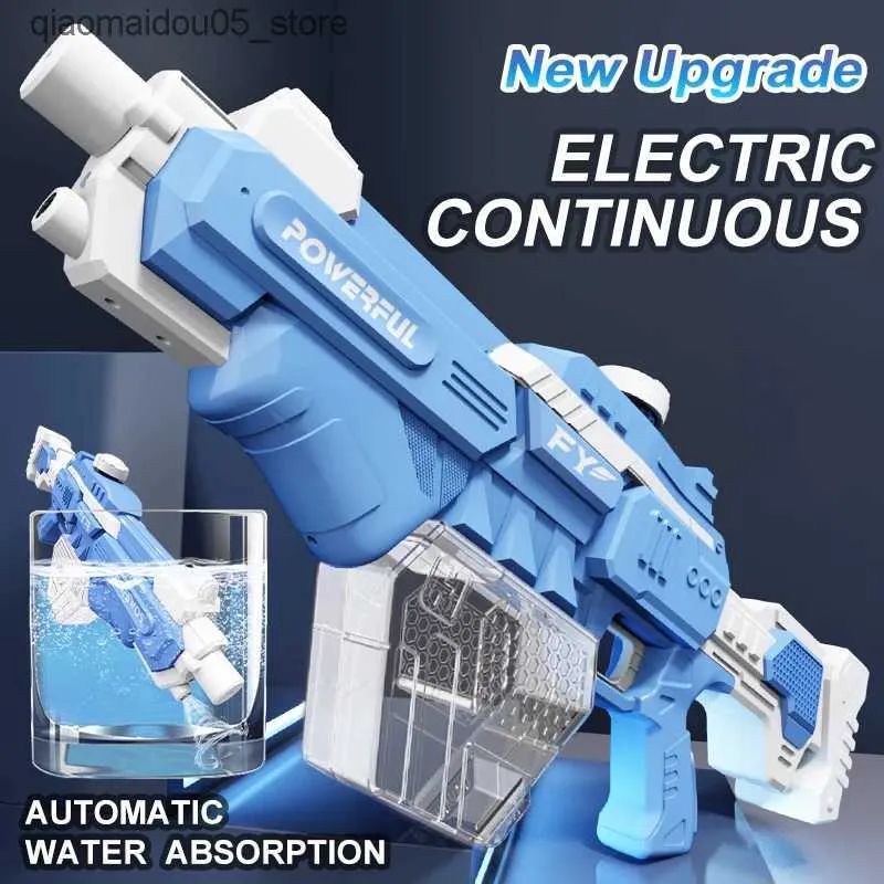Sand Play Water Fun Electric water gun toy explodes childrens high-pressure and strong charging water automatic spraying childrens toy gun gift Q240413