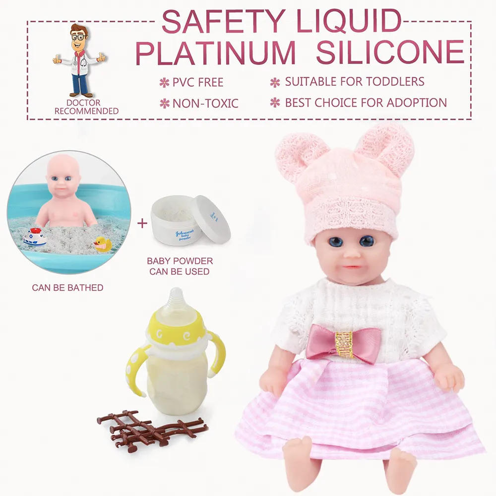 Reborn Baby Doll 6.29 Inch Unpainted Silicone Doll For Kids