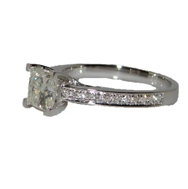 925 Серебряные кольца для женских ювелирных украшений Простые дизайнерские квадратные свадебные свадебные обручальные кольцо8291802