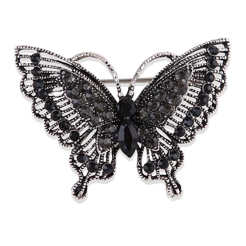 Vintage Rhinestone Butterfly Designer broches voor vrouwen groene kleur kristallen borstpen elegante corsage dames sieraden cadeaus ornamenten