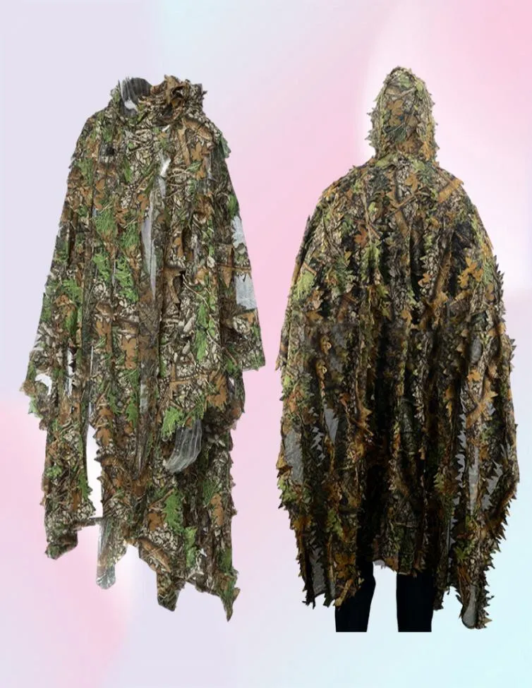 Camo 3d foglia cloak yowie ghillie traspirante tipo poncho tipo mimetico birdwatching poncho seme22217121