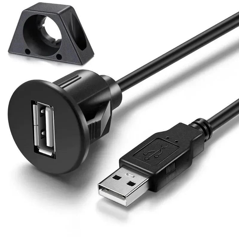 1 m de petite voiture Tableau de bord Flush Ligne de montage USB 2.0 Panneau de port Câble mâle mâle à la prise féminine Excellent adaptateur en plastique