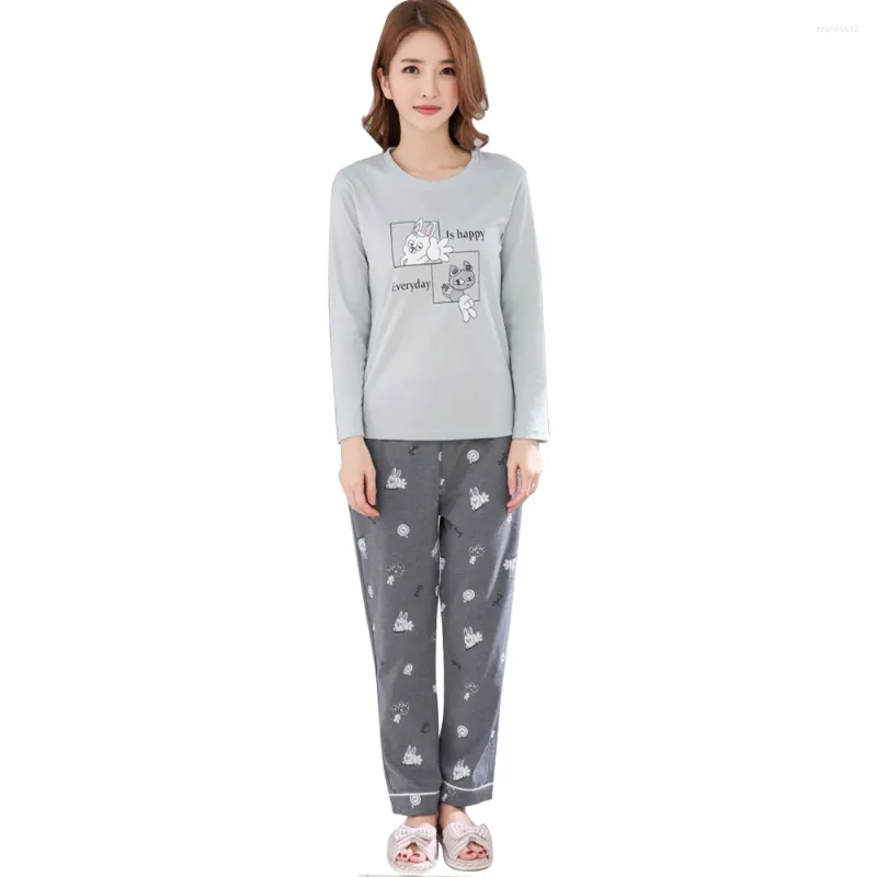 Home Vêtements Hauteur Qualité RN-9 Design Femmes Pyjama en coton Ensembles de pyjama automne d'hiver