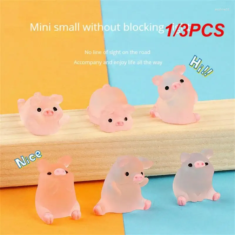 Dekoratif figürinler 1/3pcs çanta kawaii mini reçine domuz karikatür domuzlar minyatürler teraryum aydınlık süslemeler araba ev dekorasyon aksesuarları