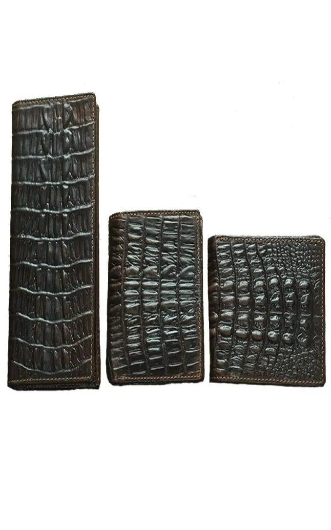 Projektant marki Krokodyl Portfel skóry Man Cowhide Bio Folds Krótka torebka Krokodyl Skórzany portfel Mężczyzn Długie pieniądze Uchwyty karty 9504936