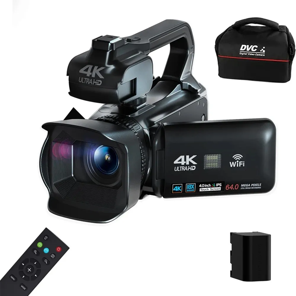 4K 60FPS 64 VLOG VLOG Camcorder Live Stream Webcam 18x Zoom 4