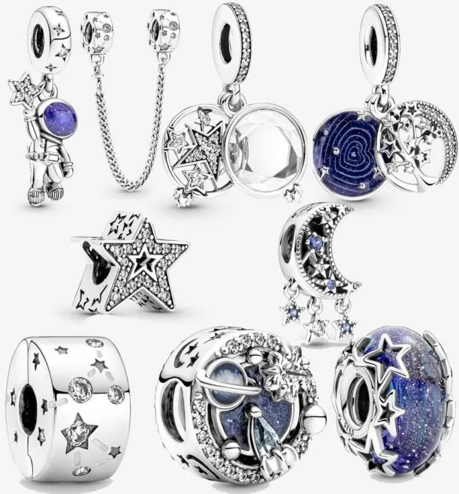 925 Silver Charm Beads Dangle Astronaut Pendant Star Bead Fit Charms Bracelet DIY Jewelry Accessories1761174