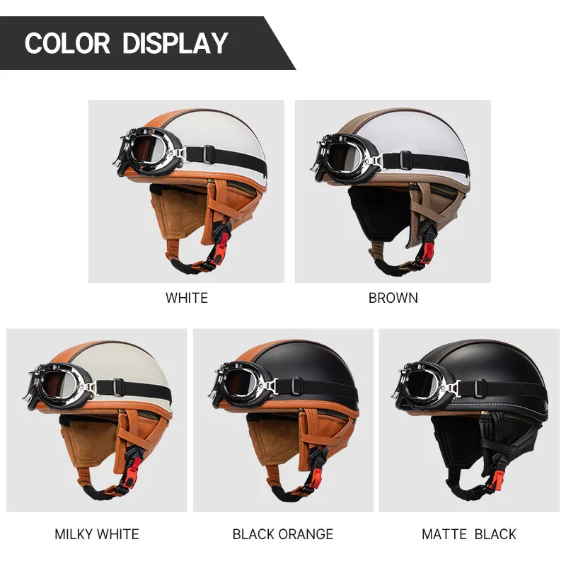 attaching goggles to motorcycle half helmet NX/ONE/RX2.4-Half With With stainless steel dual D How to secure goggles on