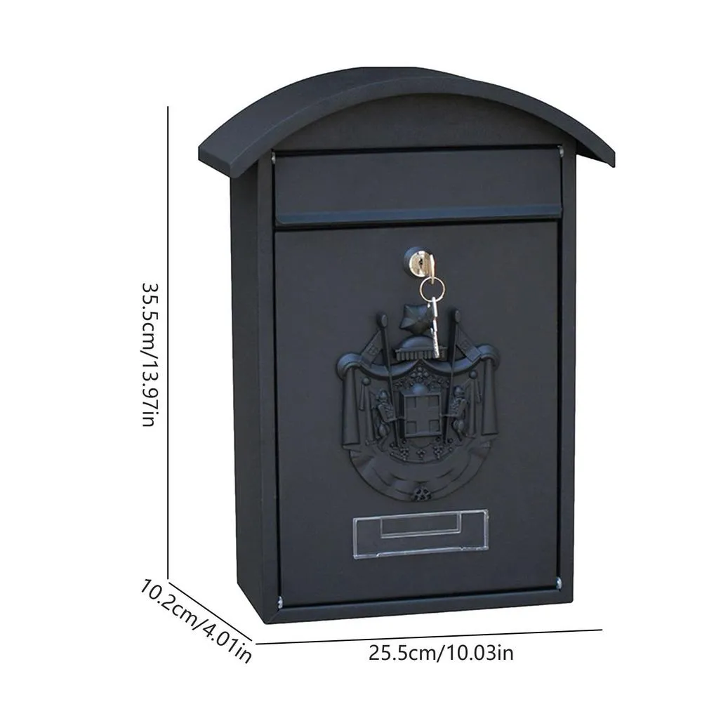 Metal Wall Mailbox Large Capacity Lockable Mailbox Weather Resistant ...