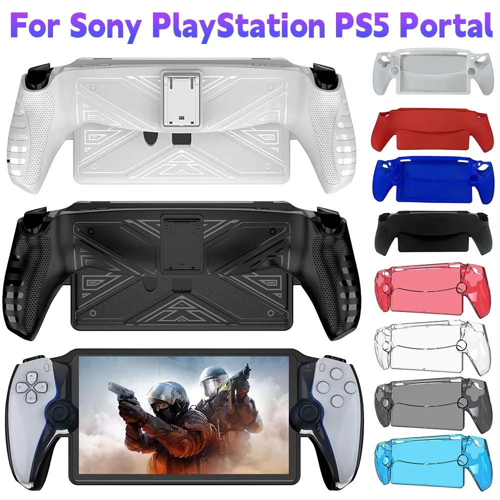 Przypadki ochronne z stojakiem bez poślizgu silikonowe dla PlayStation Portal PS5 Shockproof Wireless Controller Shell