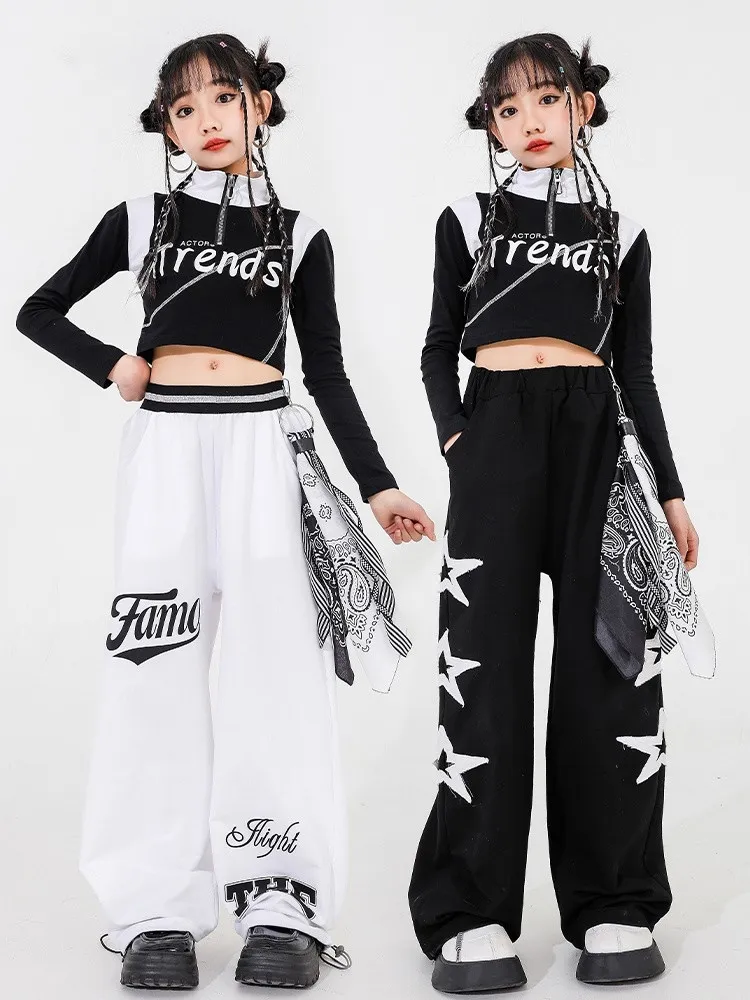 2024 Kids Cargo Pants Suit for Girls Jazz Dance, Modern