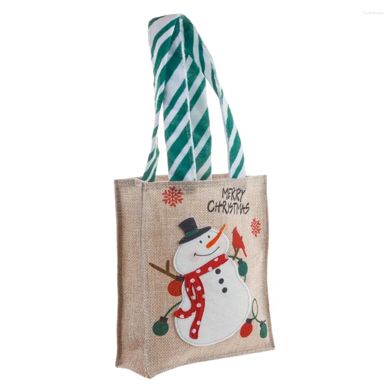 Kerstdecoraties Grote cadeauzakken met handvat Xmas Holiday Treat SackCloth Santa Claus Candy Bag Duurzame feestartikelen