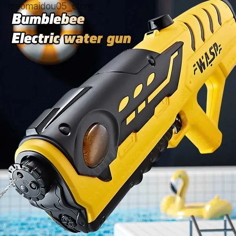 Sand Play Water Fun Fully automatic water gun with 3 nozzles electric toy water gun one click water spray summer outdoor toys for adults and children Q240413