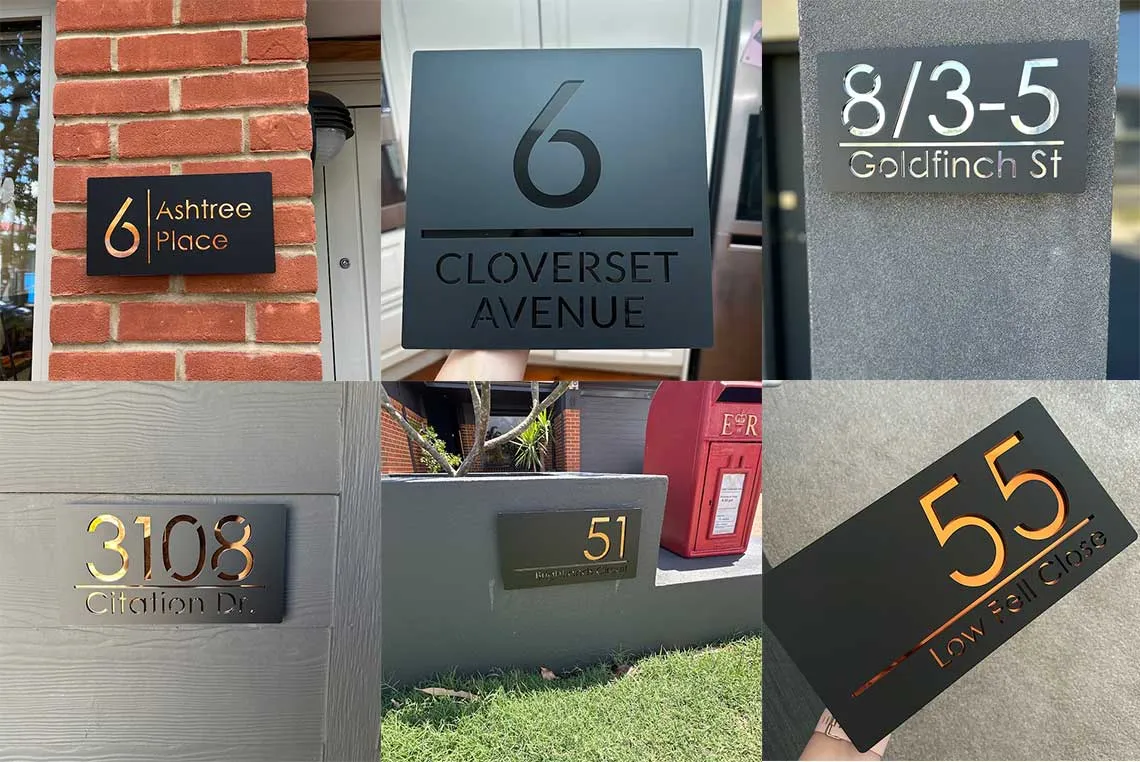 Address Number Design Custom Modern House Numbers Sign Large Acrylic 3D Laser Cut Floating ...