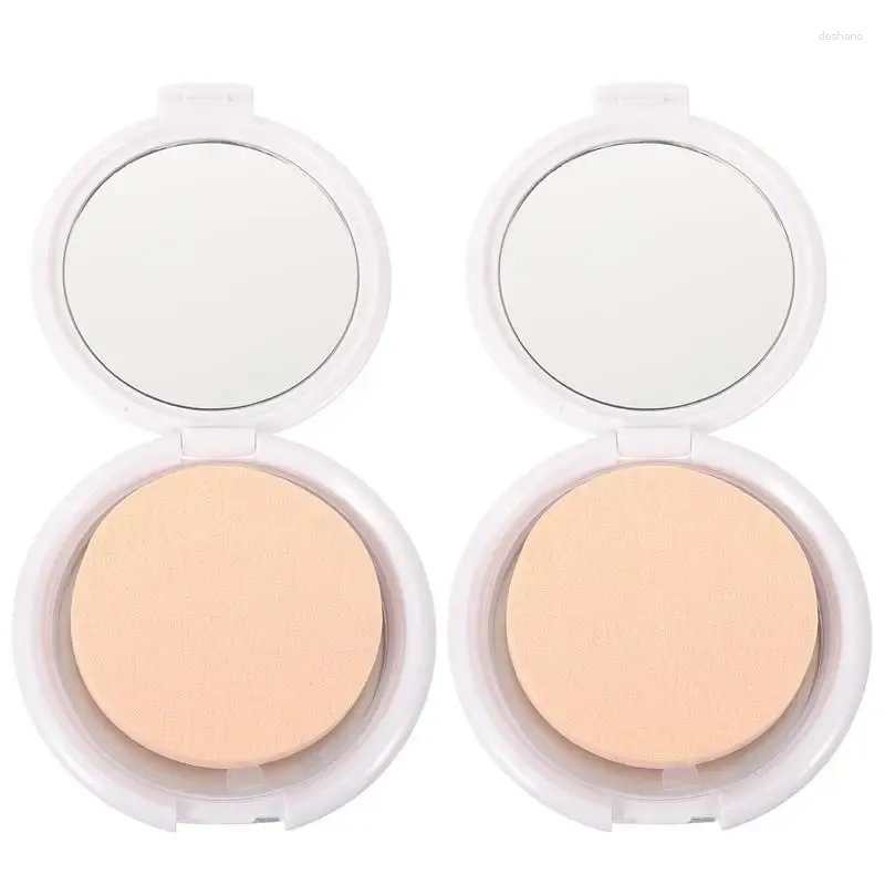 Bouteilles de rangement 2pcs Round Cosmetic Cream Boîte avec Powder Puff Liquid Foundation Boîte