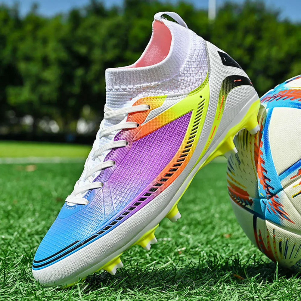 High Top Gradient Color World Cup Football Cleats For Men Women And Youth TF AG Rainbow Football Boots For Training From Burberryshoe 24.47 DHgate.Com