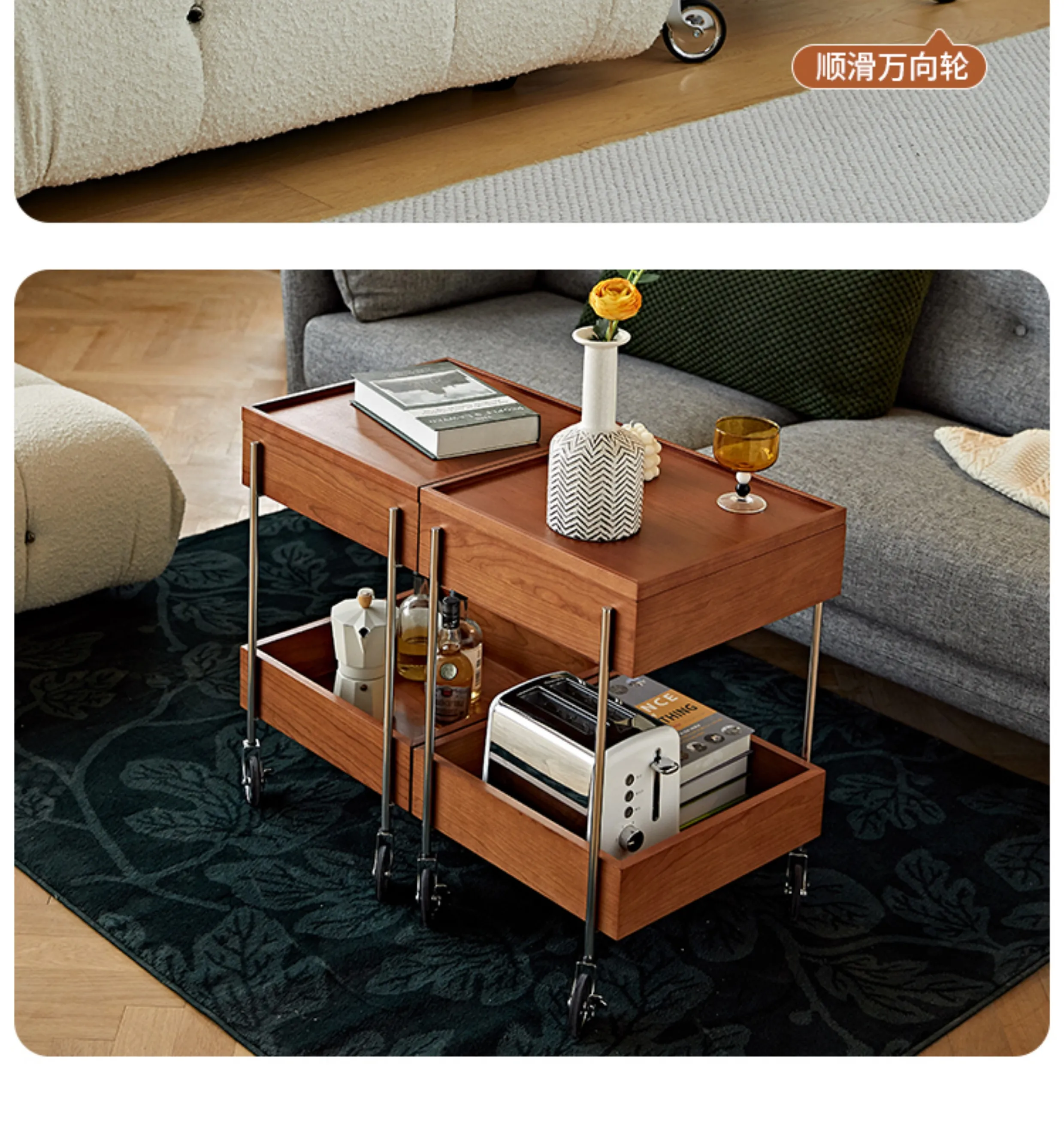 フル サイドテーブル コー​​ヒーテーブル エンドテーブル 高級トレイ