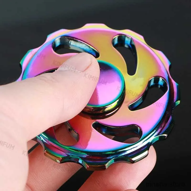 Decompression Toy Colorful Compass Fidget Toy Hand Spinner Rotation Time Long For Autism and ADHD Kids/Adult Funny Anti Stress 606 steel Bearing