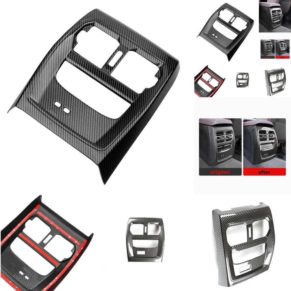 voor 3 serie G20 G21 2019 2020 2021 1PCS ABS ABS Koolstofvezel Back Airconditioning Tuyere Cover M Sportauto -accessoires