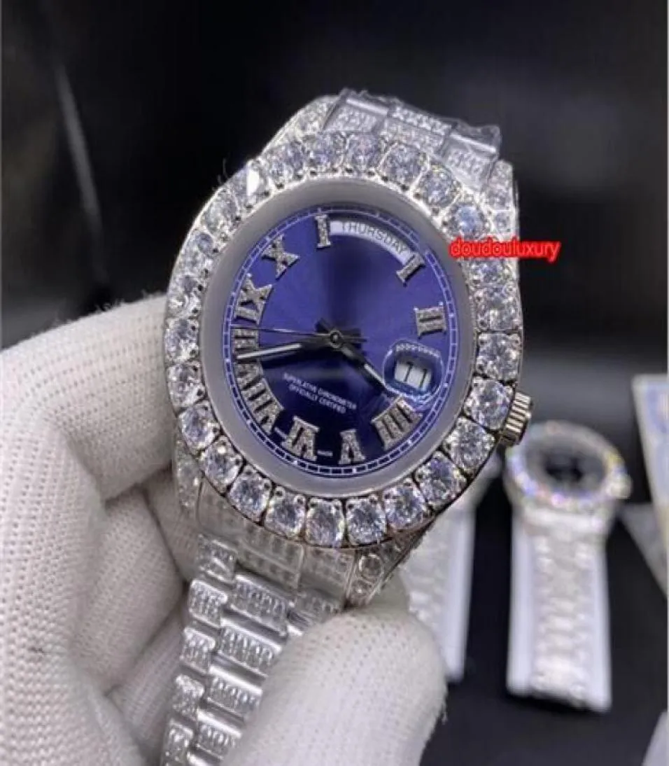 Mavi yüz gümüş elmas saat klasik men039s iş otomatik saat gümüş elmas paslanmaz çelik kayış yüksek kaliteli bouti4989417