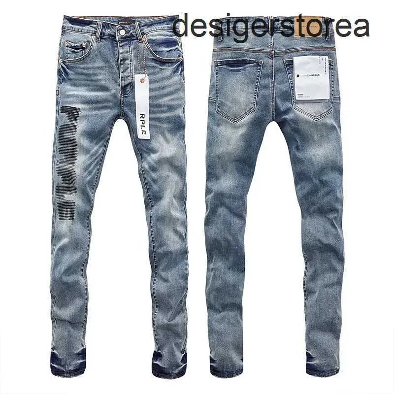 24SS New Purple Brand Jeans Men fashion Trendy Hip Hop Personalized Straight Jeans Stretch Skinny Fit Skinny Jean Streetwear