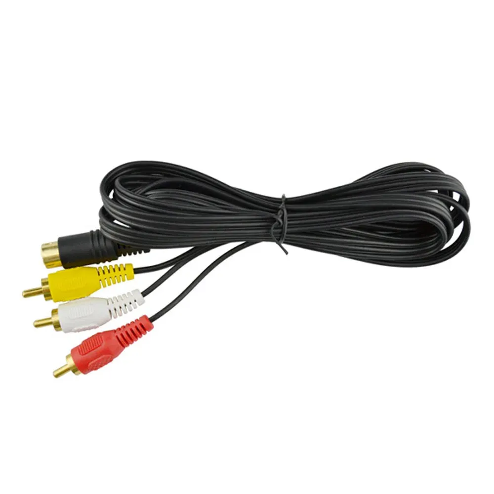 Cables 10pcs Mucho cable RCA AV para Sega Saturn SS (chapado en oro)