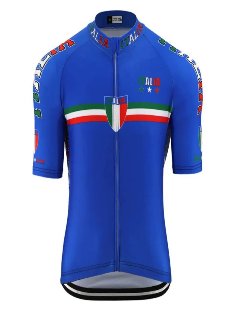 Summer New Italia National Flag Pro Team Cycling Jersey Men Road rower wyścigowy Ubrania Rowerowe Jersey Rowery Cycling Wear7520959