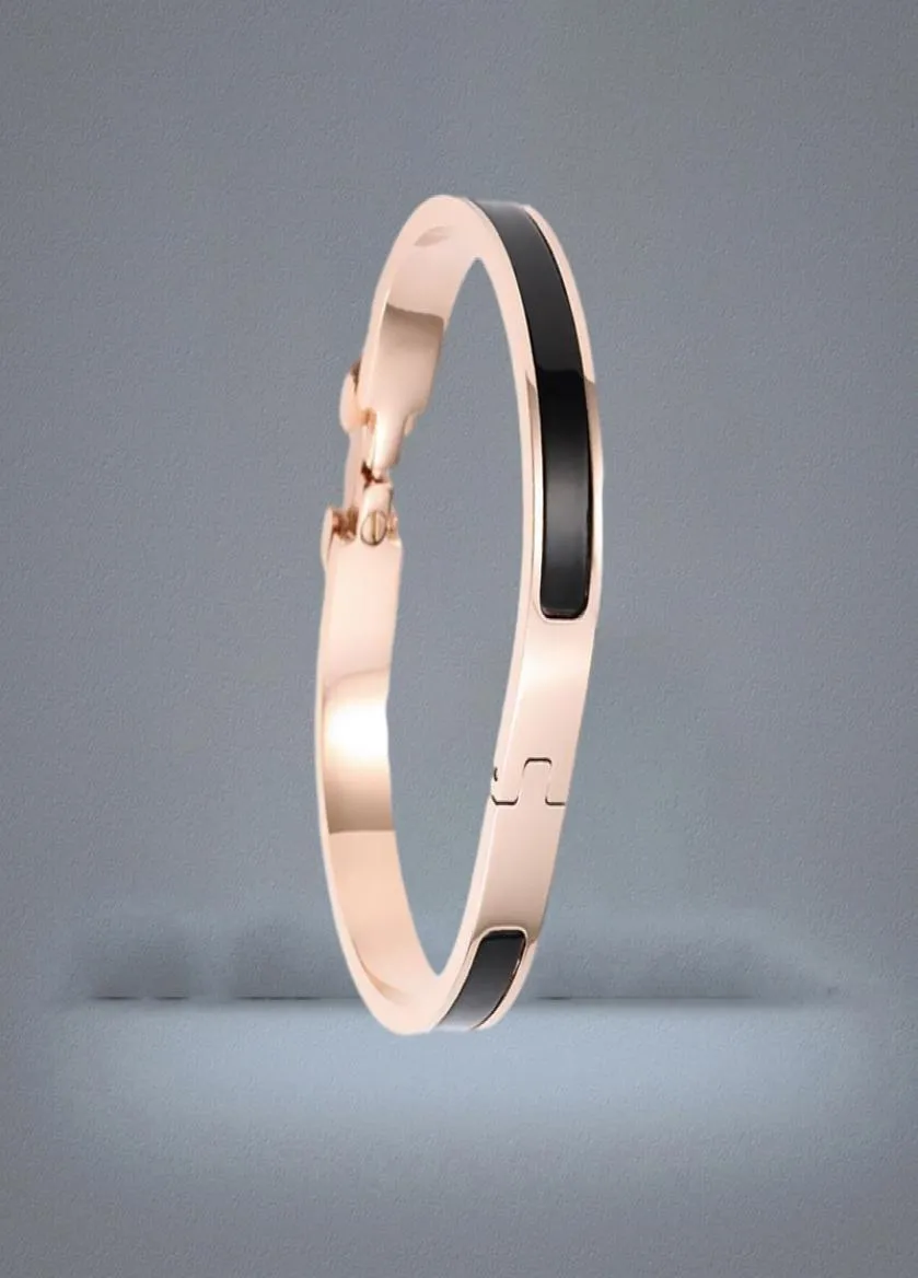 Fashion Bangle 8mm Stainless Steel Charm Bracelets Women Luxury Jewelry Designer Bangles Orange Color Enamel Gift For Lover4959832