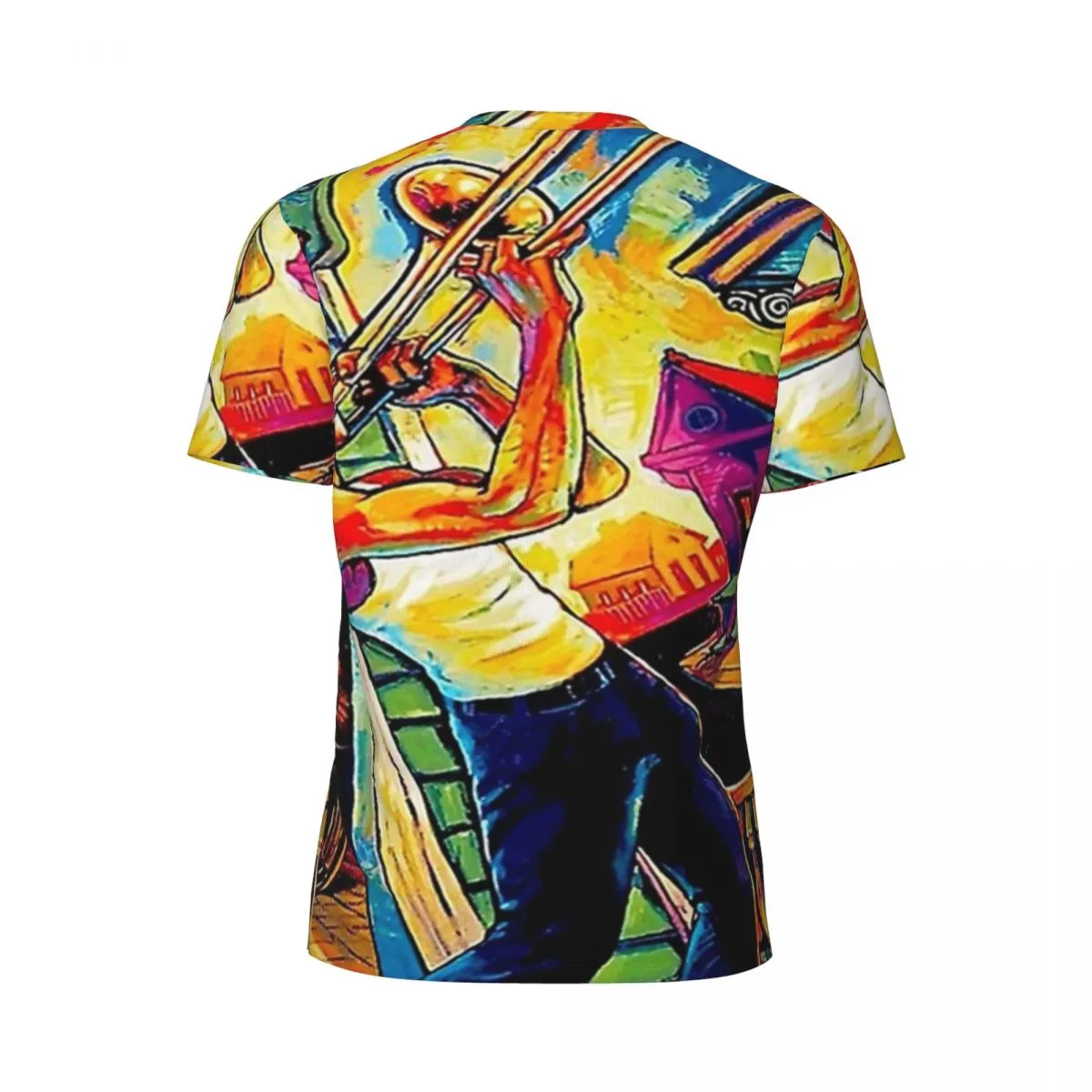 Men's 3D Graphic Casual Shirt - Loose Fit Retro Short Sleeve Tee, Polyester, Stand Collar, Sizes S-3XL
