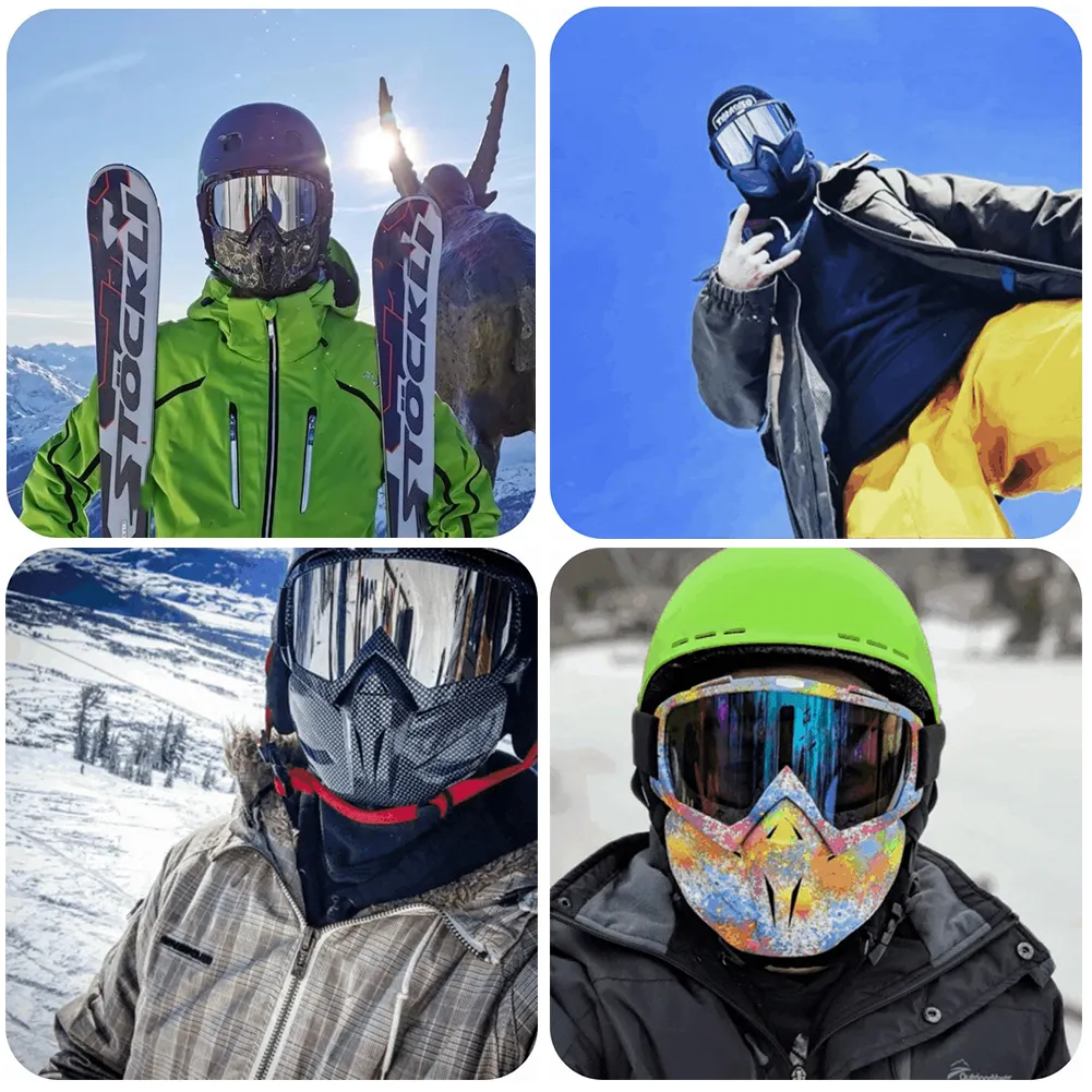Ski Goggles with Detachable Face Mask, Windproof Snow