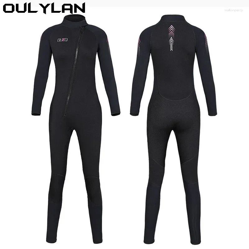 Swimwear féminin Oulylan Spearfishing WetSuits une pièce Full Full Corps Suite à sauts 3 mm Néoprène WetSuit 2024 Femmes Hommes High Elastic