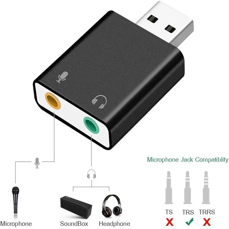 Внешняя USB Audio Sound Card USB в Джек 3,5 мм преобразователь адаптер наушников с микрофоном звуковой карты