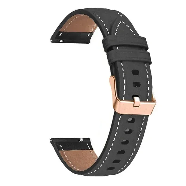 Silicone / Leather Band For Garmin Vivoactive 3 Venu SQ 2 Plus 645 245 158 Strap - View #3