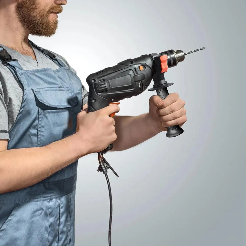 ROWCES Hammer Drill Side Handle Replacement – Adjustable 60-65mm Clamp, Ergonomic Non-Slip Grip